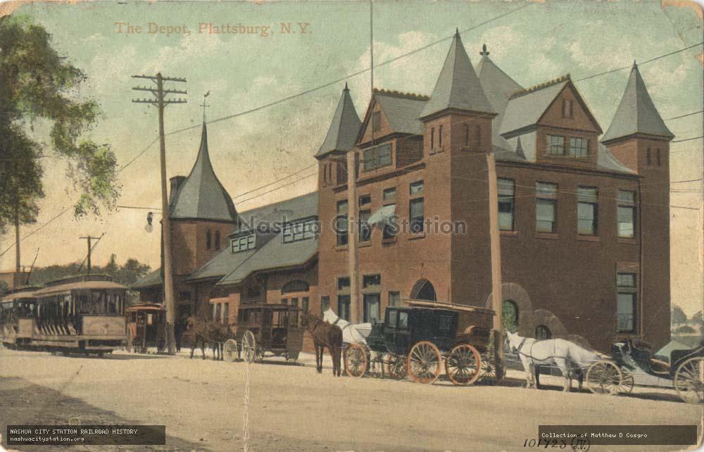 Postcard: The Depot, Plattsburg, New York